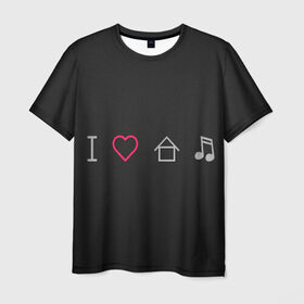 Мужская футболка 3D с принтом Музыка Спасет Мир Любовь в Петрозаводске, 100% полиэфир | прямой крой, круглый вырез горловины, длина до линии бедер | быть | дом | любимым | любить | люблю | мир | музыка | спасет