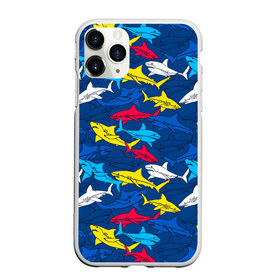 Чехол для iPhone 11 Pro матовый с принтом Акулы в Петрозаводске, Силикон |  | blue | drawin | fashion | fish | illustration | ocean | predator | red | sea | sharks | style | water | yellow | youth | акулы | вода | графика | жёлтый | иллюстрация | картинка | красный | мода | молодежная | море | океан | рисунок | рыба | син