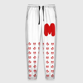 Мужские брюки 3D с принтом MARSHMELLO в Петрозаводске, 100% полиэстер | манжеты по низу, эластичный пояс регулируется шнурком, по бокам два кармана без застежек, внутренняя часть кармана из мелкой сетки | marsh | marshmallow | marshmello | marshmelo | mello | music | smile | диджей | лого | маршмеллов | маршмеллоу | маршмеллу | маршмело | маршмелов | маршмелоу | музыка | музыкант | рожица | трэп | улыбка | хаус