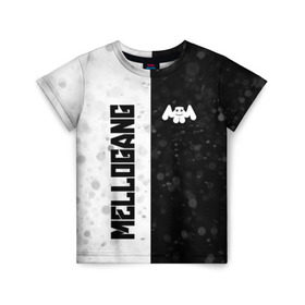 Детская футболка 3D с принтом MELLOGANG в Петрозаводске, 100% гипоаллергенный полиэфир | прямой крой, круглый вырез горловины, длина до линии бедер, чуть спущенное плечо, ткань немного тянется | Тематика изображения на принте: gang | marsh | marshmallow | marshmello | marshmelo | mello | mellogang | music | диджей | лого | маршмеллов | маршмеллоу | маршмеллу | маршмело | маршмелов | маршмелоу | музыка | музыкант | трэп | улыбка | хаус