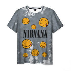 Мужская футболка 3D с принтом NIRVANA в Петрозаводске, 100% полиэфир | прямой крой, круглый вырез горловины, длина до линии бедер | nirvana | альтернативный рок | гранж | группа | курт кобейн | логотип нирвана | музыка | нирвана | песни | рок