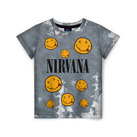 Детская футболка 3D с принтом NIRVANA в Петрозаводске, 100% гипоаллергенный полиэфир | прямой крой, круглый вырез горловины, длина до линии бедер, чуть спущенное плечо, ткань немного тянется | nirvana | альтернативный рок | гранж | группа | курт кобейн | логотип нирвана | музыка | нирвана | песни | рок
