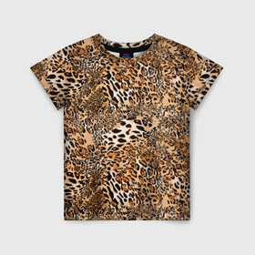 Детская футболка 3D с принтом Леопард в Петрозаводске, 100% гипоаллергенный полиэфир | прямой крой, круглый вырез горловины, длина до линии бедер, чуть спущенное плечо, ткань немного тянется | Тематика изображения на принте: camouflage | cat | disguise | fashion | illustration | jungle | leopard | predator | skin | spots | style | wild | youth | графика | джунгли | дикий | иллюстрация | камуфляж | картинка | кошка | леопард | маскировка | мода | молодежная | пятна | рисунок |