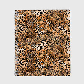 Тетрадь с принтом Леопард в Петрозаводске, 100% бумага | 48 листов, плотность листов — 60 г/м2, плотность картонной обложки — 250 г/м2. Листы скреплены сбоку удобной пружинной спиралью. Уголки страниц и обложки скругленные. Цвет линий — светло-серый
 | camouflage | cat | disguise | fashion | illustration | jungle | leopard | predator | skin | spots | style | wild | youth | графика | джунгли | дикий | иллюстрация | камуфляж | картинка | кошка | леопард | маскировка | мода | молодежная | пятна | рисунок |