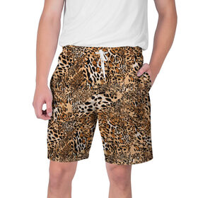 Мужские шорты 3D с принтом Леопард в Петрозаводске,  полиэстер 100% | прямой крой, два кармана без застежек по бокам. Мягкая трикотажная резинка на поясе, внутри которой широкие завязки. Длина чуть выше колен | camouflage | cat | disguise | fashion | illustration | jungle | leopard | predator | skin | spots | style | wild | youth | графика | джунгли | дикий | иллюстрация | камуфляж | картинка | кошка | леопард | маскировка | мода | молодежная | пятна | рисунок |