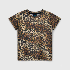 Детская футболка 3D с принтом Леопард в Петрозаводске, 100% гипоаллергенный полиэфир | прямой крой, круглый вырез горловины, длина до линии бедер, чуть спущенное плечо, ткань немного тянется | Тематика изображения на принте: camouflage | cat | disguise | fashion | illustration | jungle | leopard | predator | skin | spots | style | wild | youth | графика | джунгли | дикий | иллюстрация | камуфляж | картинка | кошка | леопард | маскировка | мода | молодежная | пятна | рисунок |