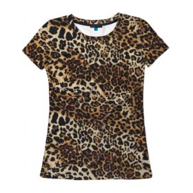 Женская футболка 3D с принтом Леопард в Петрозаводске, 100% полиэфир ( синтетическое хлопкоподобное полотно) | прямой крой, круглый вырез горловины, длина до линии бедер | camouflage | cat | disguise | fashion | illustration | jungle | leopard | predator | skin | spots | style | wild | youth | графика | джунгли | дикий | иллюстрация | камуфляж | картинка | кошка | леопард | маскировка | мода | молодежная | пятна | рисунок |