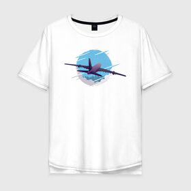 Мужская футболка хлопок Oversize с принтом Самолет в Петрозаводске, 100% хлопок | свободный крой, круглый ворот, “спинка” длиннее передней части | pilot | plane | пилот | самолет | стюардесса