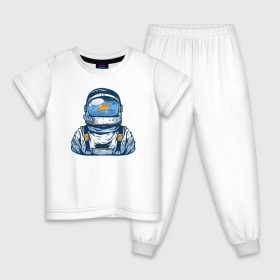 Детская пижама хлопок с принтом Космонавт с Рыбкой в Петрозаводске, 100% хлопок |  брюки и футболка прямого кроя, без карманов, на брюках мягкая резинка на поясе и по низу штанин
 | астронавт | космонавт | космос | рыба | рыбалка | рыбы | шлем
