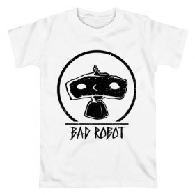 Мужская футболка хлопок с принтом BAD ROBOT в Петрозаводске, 100% хлопок | прямой крой, круглый вырез горловины, длина до линии бедер, слегка спущенное плечо. | bad robot | lost | бэд робот | дж. дж. абрамс | лост | остаться в живых