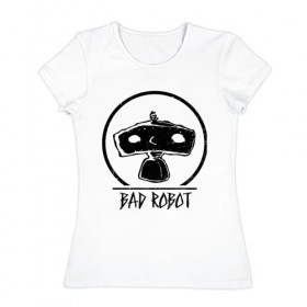 Женская футболка хлопок с принтом BAD ROBOT в Петрозаводске, 100% хлопок | прямой крой, круглый вырез горловины, длина до линии бедер, слегка спущенное плечо | bad robot | lost | бэд робот | дж. дж. абрамс | лост | остаться в живых