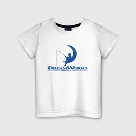 Детская футболка хлопок с принтом Dream Works в Петрозаводске, 100% хлопок | круглый вырез горловины, полуприлегающий силуэт, длина до линии бедер | Тематика изображения на принте: dream works | дрим воркс | шрек
