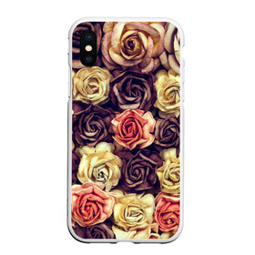 Чехол для iPhone XS Max матовый с принтом Шоколадные розы в Петрозаводске, Силикон | Область печати: задняя сторона чехла, без боковых панелей | бабушке | девочке | девушке | дочке | желтые цветы | женщине | маме | подруге | природа | розовые цветы | розы | сестре | теще | тюльпаны | цветы