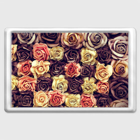 Магнит 45*70 с принтом Шоколадные розы в Петрозаводске, Пластик | Размер: 78*52 мм; Размер печати: 70*45 | бабушке | девочке | девушке | дочке | желтые цветы | женщине | маме | подруге | природа | розовые цветы | розы | сестре | теще | тюльпаны | цветы