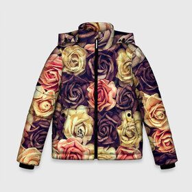 Зимняя куртка для мальчиков 3D с принтом Шоколадные розы в Петрозаводске, ткань верха — 100% полиэстер; подклад — 100% полиэстер, утеплитель — 100% полиэстер | длина ниже бедра, удлиненная спинка, воротник стойка и отстегивающийся капюшон. Есть боковые карманы с листочкой на кнопках, утяжки по низу изделия и внутренний карман на молнии. 

Предусмотрены светоотражающий принт на спинке, радужный светоотражающий элемент на пуллере молнии и на резинке для утяжки | бабушке | девочке | девушке | дочке | желтые цветы | женщине | маме | подруге | природа | розовые цветы | розы | сестре | теще | тюльпаны | цветы