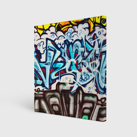 Холст квадратный с принтом Graffiti в Петрозаводске, 100% ПВХ |  | Тематика изображения на принте: grafity | paint | street art | urban | город | граффити | искусство | кирпичи | краски | рисунки | стена | улицы | уличное искусство