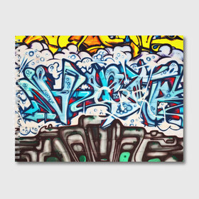 Альбом для рисования с принтом Graffiti в Петрозаводске, 100% бумага
 | матовая бумага, плотность 200 мг. | grafity | paint | street art | urban | город | граффити | искусство | кирпичи | краски | рисунки | стена | улицы | уличное искусство