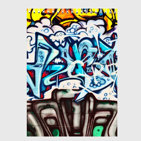 Скетчбук с принтом Graffiti в Петрозаводске, 100% бумага
 | 48 листов, плотность листов — 100 г/м2, плотность картонной обложки — 250 г/м2. Листы скреплены сверху удобной пружинной спиралью | grafity | paint | street art | urban | город | граффити | искусство | кирпичи | краски | рисунки | стена | улицы | уличное искусство