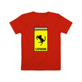 Детская футболка хлопок с принтом Corleone Ferrari в Петрозаводске, 100% хлопок | круглый вырез горловины, полуприлегающий силуэт, длина до линии бедер | 