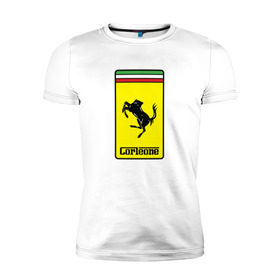 Мужская футболка премиум с принтом Corleone Ferrari в Петрозаводске, 92% хлопок, 8% лайкра | приталенный силуэт, круглый вырез ворота, длина до линии бедра, короткий рукав | 