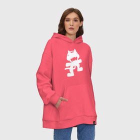 Худи SuperOversize хлопок с принтом Monstercat в Петрозаводске, 70% хлопок, 30% полиэстер, мягкий начес внутри | карман-кенгуру, эластичная резинка на манжетах и по нижней кромке, двухслойный капюшон
 | monstercat | клуб | клубная музыка | кот | котенок | кошка | лейбл | монстар | монстар кет | монстер | музыка | танцевальная музыка | электронная | электронная музыка