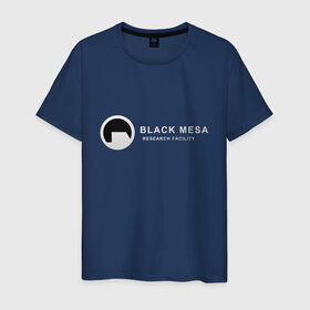 Мужская футболка хлопок с принтом Black mesa logo в Петрозаводске, 100% хлопок | прямой крой, круглый вырез горловины, длина до линии бедер, слегка спущенное плечо. | black mesa | black mesa logo | research facility
