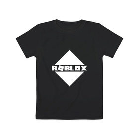 Детская футболка хлопок с принтом ROBLOX в Петрозаводске, 100% хлопок | круглый вырез горловины, полуприлегающий силуэт, длина до линии бедер | Тематика изображения на принте: roblox | roblox com | roblox gaming | roblox simulator | роблокс | роблокс roblox.