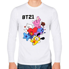 Мужской лонгслив хлопок с принтом BT21 Mascots в Петрозаводске, 100% хлопок |  | bangtan boys | bt21mascots | bts | chimmy | cooky | koya | mang | rj | shooky | tata | van