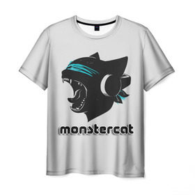 Мужская футболка 3D с принтом Monstercat в Петрозаводске, 100% полиэфир | прямой крой, круглый вырез горловины, длина до линии бедер | Тематика изображения на принте: monstercat | клуб | клубная музыка | кот | котенок | кошка | лейбл | монстар | монстар кет | монстер | музыка | танцевальная музыка | электронная | электронная музыка