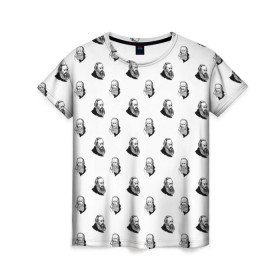 Женская футболка 3D с принтом Достоевский в Петрозаводске, 100% полиэфир ( синтетическое хлопкоподобное полотно) | прямой крой, круглый вырез горловины, длина до линии бедер | 