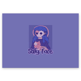 Поздравительная открытка с принтом Sally Face в Петрозаводске, 100% бумага | плотность бумаги 280 г/м2, матовая, на обратной стороне линовка и место для марки
 | 