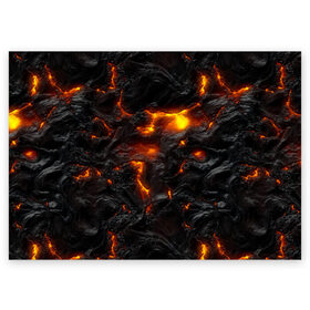 Поздравительная открытка с принтом Лава в Петрозаводске, 100% бумага | плотность бумаги 280 г/м2, матовая, на обратной стороне линовка и место для марки
 | background | effusion | eruption | fashion | fire | hot | lava | liquid | melt | mountain | photo | rock | style | viscous | volcano | вулкан | вязкая | горная | жидкая | извержение | лава | масса | мода | огонь | порода | раскалённая | расплав | с