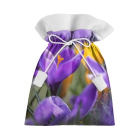 Подарочный 3D мешок с принтом Фиолетовые цветы в Петрозаводске, 100% полиэстер | Размер: 29*39 см | бабушке | девочке | девушке | дочке | желтые цветы | женщине | маме | подруге | природа | розовые цветы | розы | сестре | теще | тюльпаны | цветы