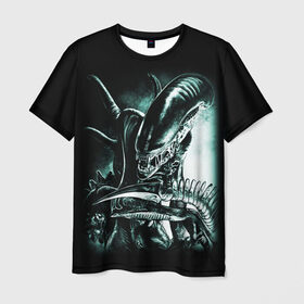 Мужская футболка 3D с принтом Чужой в Петрозаводске, 100% полиэфир | прямой крой, круглый вырез горловины, длина до линии бедер | alien | aliens | xenomorph | ксеноморф | монстры | ужасы | чужие | чужой