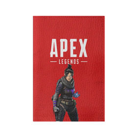 Обложка для паспорта матовая кожа с принтом APEX LEGENDS WRAITH в Петрозаводске, натуральная матовая кожа | размер 19,3 х 13,7 см; прозрачные пластиковые крепления | 