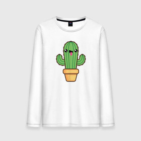 Мужской лонгслив хлопок с принтом Кактус в Петрозаводске, 100% хлопок |  | cactus | кактус