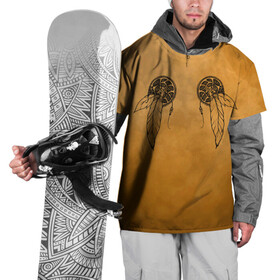 Накидка на куртку 3D с принтом native american в Петрозаводске, 100% полиэстер |  | boho | ethno | indians | native american | ttibal | америка | бохо | индейцы | лиса | орнамент | перья | роуч | трибал | узор | этника