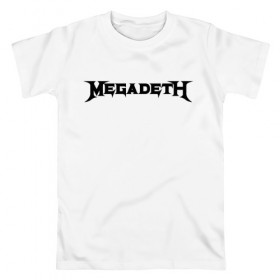 Мужская футболка хлопок с принтом Megadeth в Петрозаводске, 100% хлопок | прямой крой, круглый вырез горловины, длина до линии бедер, слегка спущенное плечо. | 
