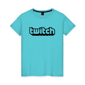 Женская футболка хлопок с принтом Twitch в Петрозаводске, 100% хлопок | прямой крой, круглый вырез горловины, длина до линии бедер, слегка спущенное плечо | game | gamer | logo | twitch | twitties | игры | логотип | стрим | твитч