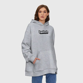 Худи SuperOversize хлопок с принтом Twitch в Петрозаводске, 70% хлопок, 30% полиэстер, мягкий начес внутри | карман-кенгуру, эластичная резинка на манжетах и по нижней кромке, двухслойный капюшон
 | game | gamer | logo | twitch | twitties | игры | логотип | стрим | твитч