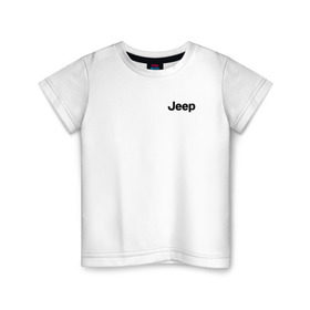 Детская футболка хлопок с принтом JEEP в Петрозаводске, 100% хлопок | круглый вырез горловины, полуприлегающий силуэт, длина до линии бедер | auto | jeep | sport | авто | автомобиль | автомобильные | бренд | джип | марка | машины | спорт