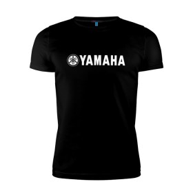 Мужская футболка премиум с принтом YAMAHA в Петрозаводске, 92% хлопок, 8% лайкра | приталенный силуэт, круглый вырез ворота, длина до линии бедра, короткий рукав | bike | moto | motorcycle | r1 | r6 | yamaha | байк | мото | мотоциклы | ямаха