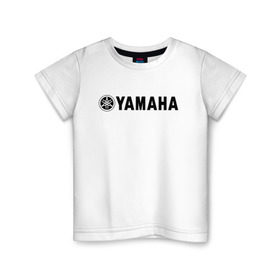 Детская футболка хлопок с принтом YAMAHA в Петрозаводске, 100% хлопок | круглый вырез горловины, полуприлегающий силуэт, длина до линии бедер | bike | moto | motorcycle | r1 | r6 | yamaha | байк | мото | мотоциклы | ямаха