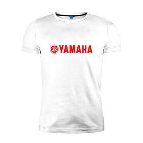 Мужская футболка премиум с принтом YAMAHA в Петрозаводске, 92% хлопок, 8% лайкра | приталенный силуэт, круглый вырез ворота, длина до линии бедра, короткий рукав | bike | moto | motorcycle | r1 | r6 | yamaha | байк | мото | мотоциклы | ямаха