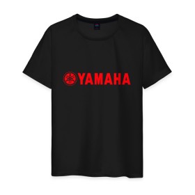 Мужская футболка хлопок с принтом YAMAHA в Петрозаводске, 100% хлопок | прямой крой, круглый вырез горловины, длина до линии бедер, слегка спущенное плечо. | bike | moto | motorcycle | r1 | r6 | yamaha | байк | мото | мотоциклы | ямаха