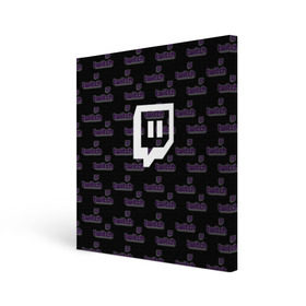 Холст квадратный с принтом Twitch в Петрозаводске, 100% ПВХ |  | game | gamer | logo | twitch | twitties | игры | логотип | стрим | твитч