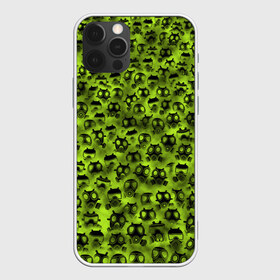 Чехол для iPhone 12 Pro Max с принтом Газовая атака в Петрозаводске, Силикон |  | газ | зеленый | маска | паттрен | противогаз | радиация | распиратор | толпа | химия