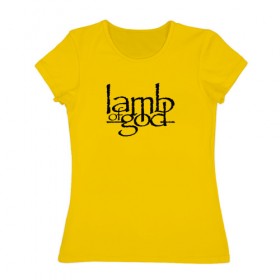 Женская футболка хлопок с принтом Lamb Of God в Петрозаводске, 100% хлопок | прямой крой, круглый вырез горловины, длина до линии бедер, слегка спущенное плечо | groove thrash | lamb of god | usa