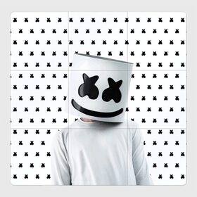 Магнитный плакат 3Х3 с принтом MARSHMELLO White в Петрозаводске, Полимерный материал с магнитным слоем | 9 деталей размером 9*9 см | marsh | marshmallow | marshmello | marshmelo | mello | music | smile | диджей | лого | маршмеллов | маршмеллоу | маршмеллу | маршмело | маршмелов | маршмелоу | музыка | музыкант | рожица | трэп | улыбка | хаус