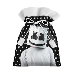 Подарочный 3D мешок с принтом MARSHMELLO Black в Петрозаводске, 100% полиэстер | Размер: 29*39 см | marsh | marshmallow | marshmello | marshmelo | mello | music | smile | диджей | лого | маршмеллов | маршмеллоу | маршмеллу | маршмело | маршмелов | маршмелоу | музыка | музыкант | рожица | трэп | улыбка | хаус